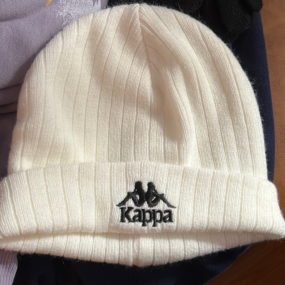 Kappa white beanie